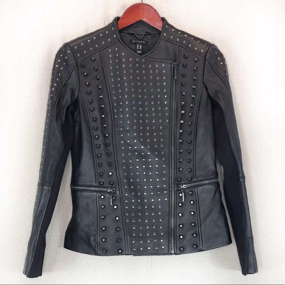 NWOT H by Halson studded moto leather jacket